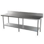 Stainless Steel Kitchen Splashback Bench, 2400 X 700 x 900mm high