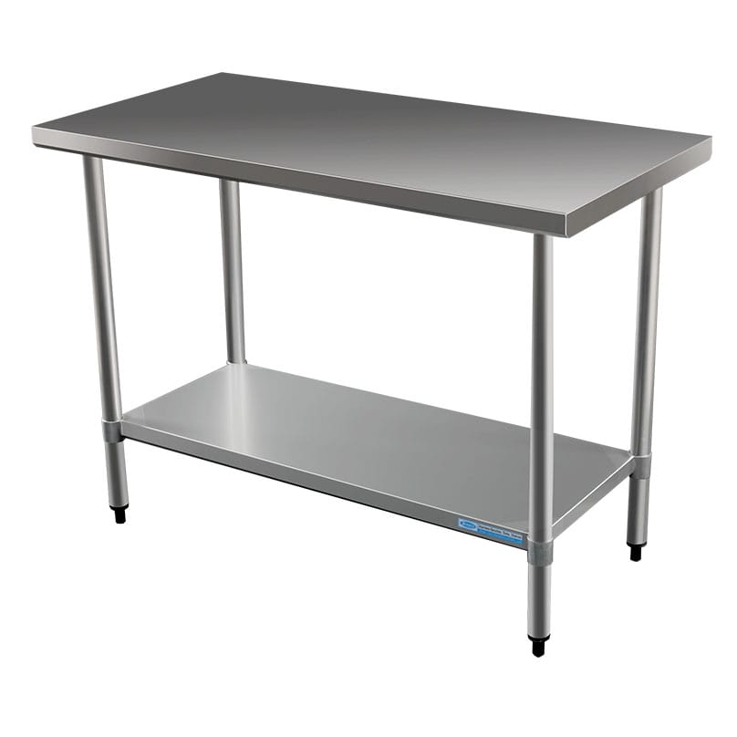 Commercial 304 Grade Stainless Steel Flat Bench, 1219 x 610 x 900mm high
