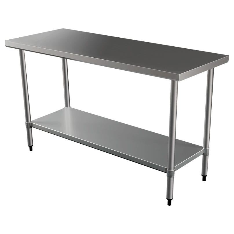 Commercial 304 Grade Stainless Steel Flat Bench, 1524 x 610 x 900mm high