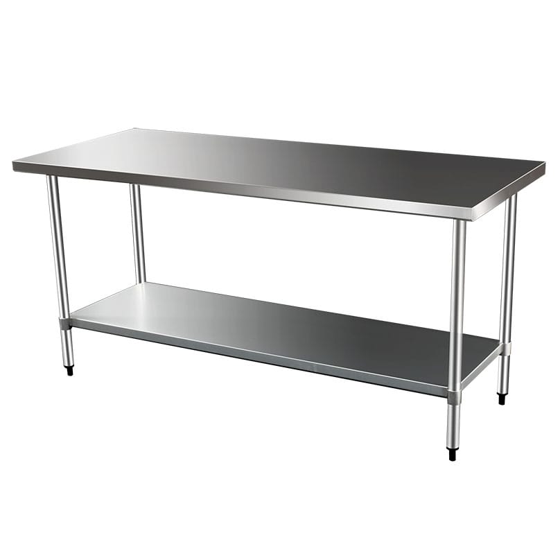 Commercial Grade Stainless Steel Flat Bench, 1829 x 610 x 900mm high
