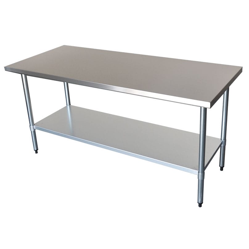 Commercial 304 Grade Stainless Steel Flat Bench, 1829 x 762 x 900mm high