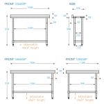 Narrow Stainless Catering Bench with Splashback, 1800 X 450 x 900mm high-3085