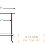 Stainless Table, 1219 x 762 x 900mm high-3101