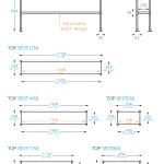 Stainless Kitchen Bench Over Shelves, 2-Tier, 1150 X 350mm-3178