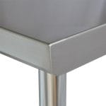 Stainless Catering Bench, 914 x 457 x 900mm high. Shown with galvanised screw down feet.-2863