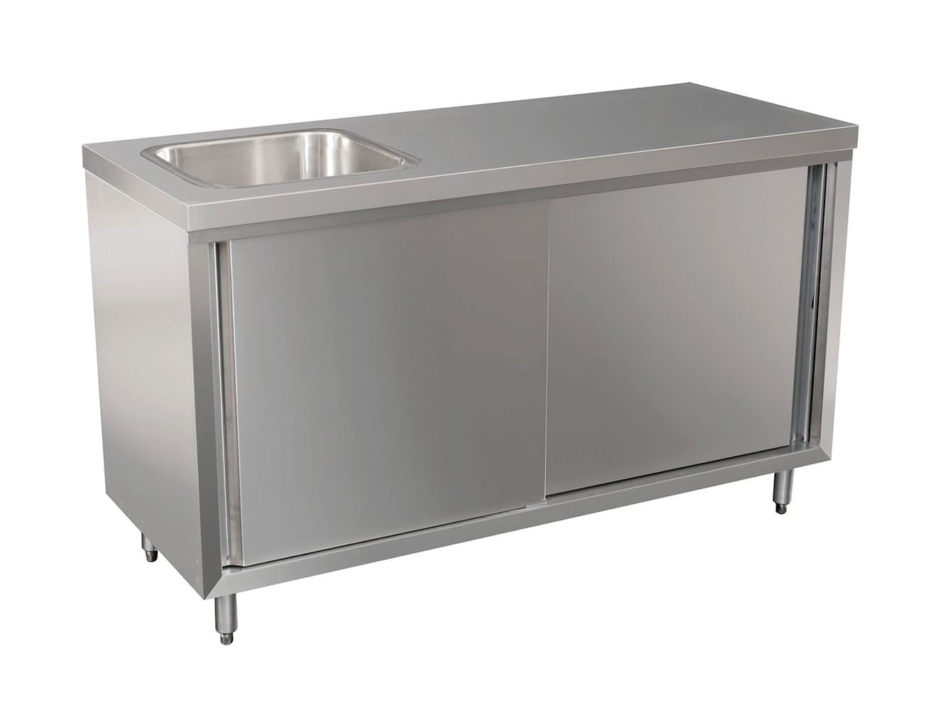 Stainless Cabinet with fully integrated sink on left. 1500 x 610 x 900mm high.