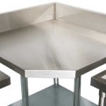 Commercial Grade Stainless Steel Corner 900mm Splashback Bench, 900 x 900 x 900mm high
