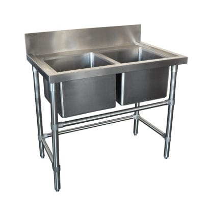 Double Stainless Steel Kitchen Sink, 1000 x 610 x 900mm high.