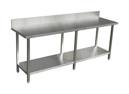 Premium Stainless Restaurant Kitchen Bench with Splashback (2200 X 610)-0