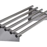 Stainless Pipe Wall Shelf, 600 X 300mm deep-0