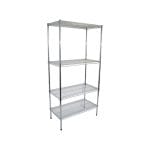 Chrome Wire Shelving for Dry Store, 4 Tier, 914 X 457 deep x 1800mm high-0