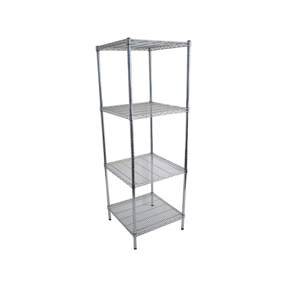 Chrome Wire Dry Store Shelving, 4 Tier, 1829 X 457 deep x 1800mm high