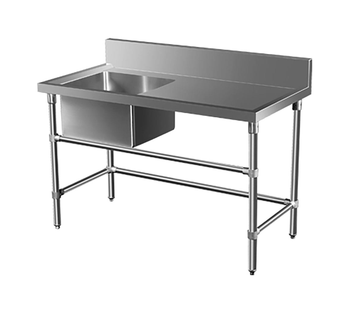 Stainless Steel Catering Sink – Right Bench, 1350 x 700 x 900mm high