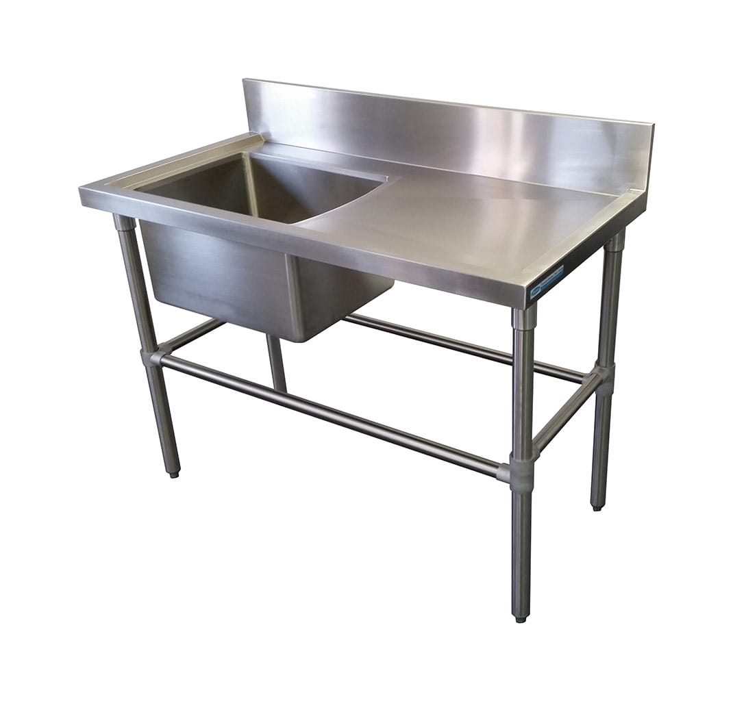 Stainless Sinks – Right Bench, 1350 x 610 x 900mm high