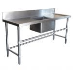 Stainless Steel Kitchen Catering Sink – Right And Left Bench, 1800 x 610 x 900mm high