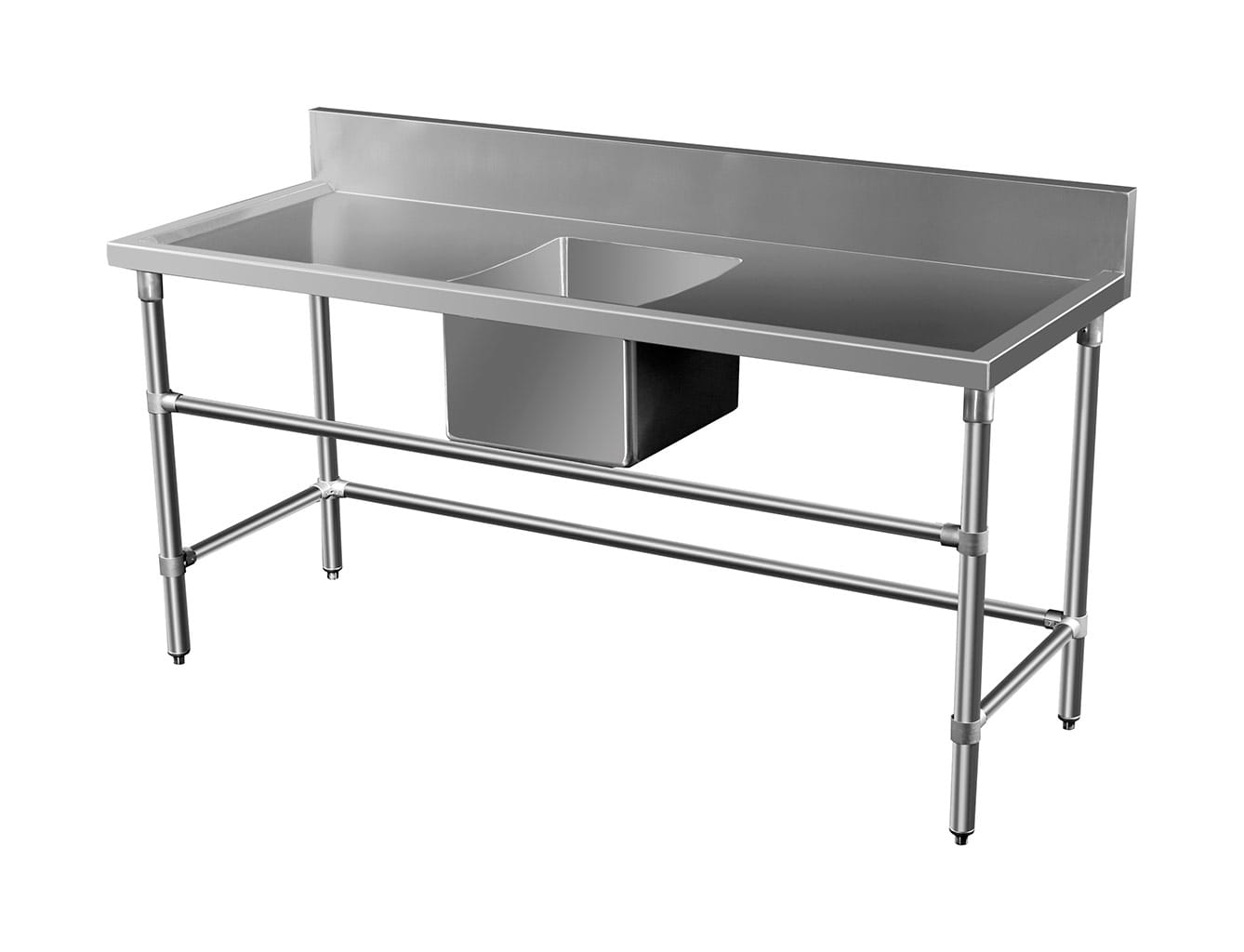 Stainless Steel Catering Sink – Right And Left Bench, 1500 x 700 x 900mm high