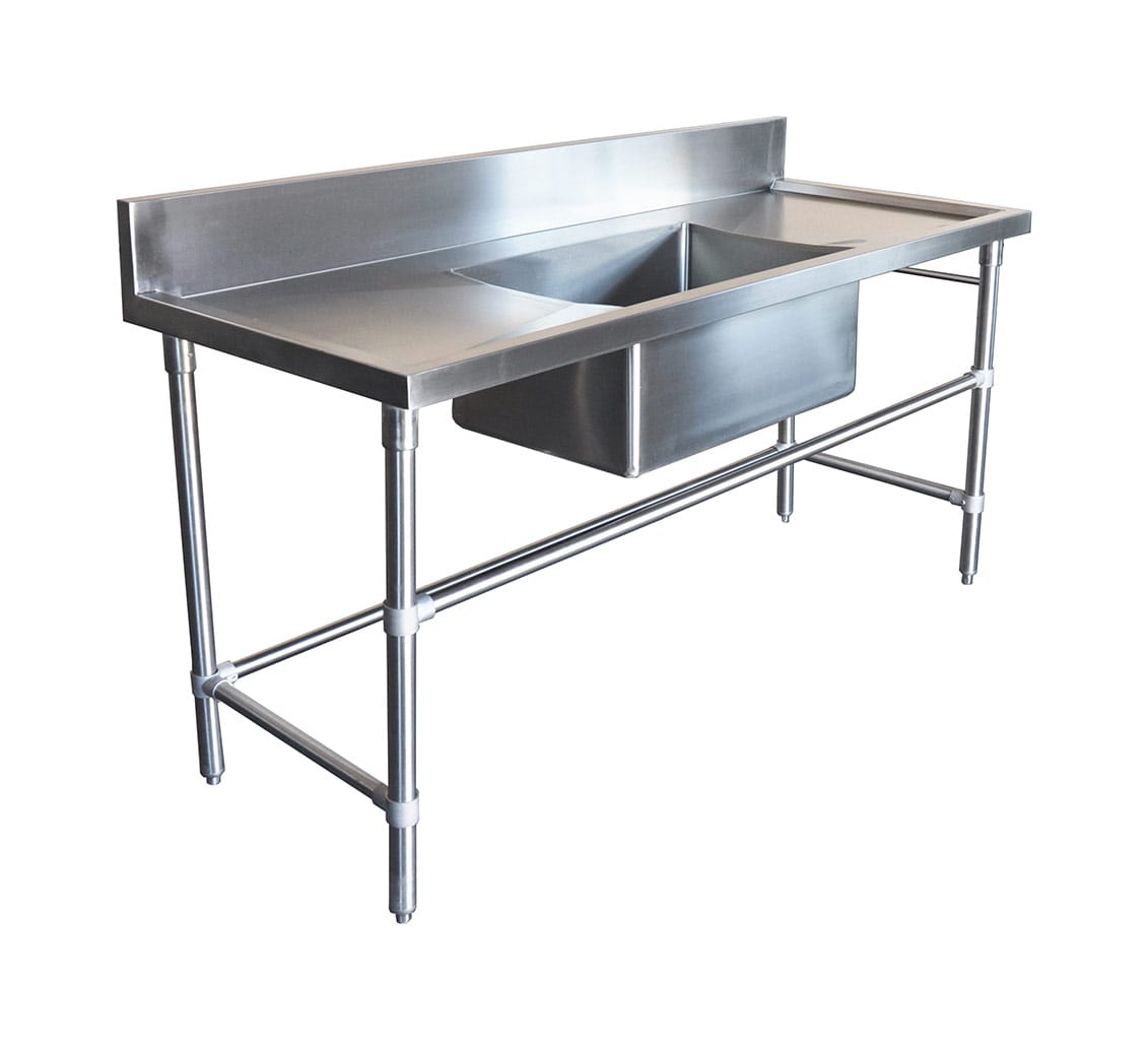 Stainless Steel Sinks – Right And Left Bench with Trough Sink, 1800 x 700 x 900mm high