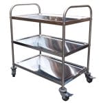 Stainless Steel Trolley, 3-Tier With Castors, 825 X 530 x 800mm high-0