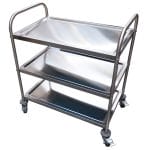 Stainless Steel Trolley, 3-Tier With Castors, 825 X 530 x 800mm high-2347