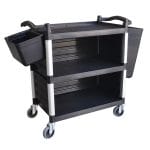 NEW Polypropylene Catering Trolley, 3-Tier With Castors, 823 X 405 x 850mm high-3243