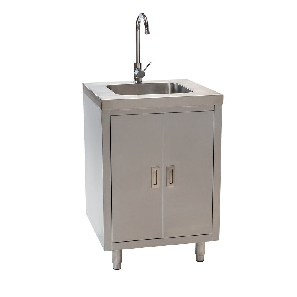 Stainless Steel Cabinet with fully integrated sink, 610 x 610 x 900mm high