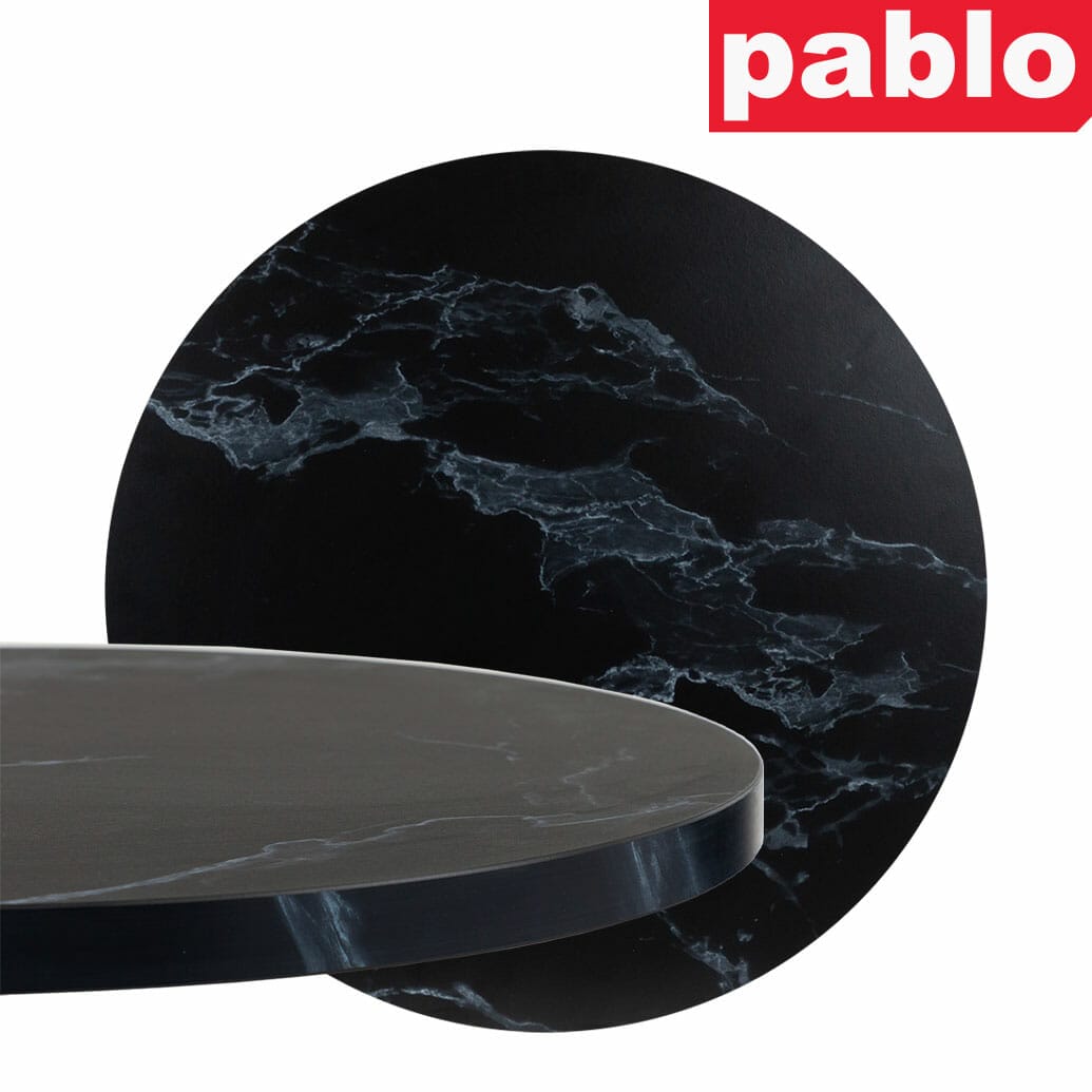 Ciro Melamine Marble Table Top – Round, Black