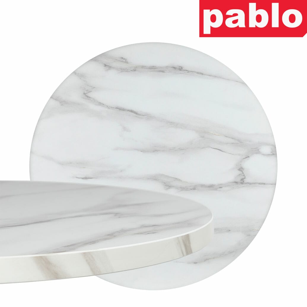 Ciro Melamine Marble Table Top – Round, White