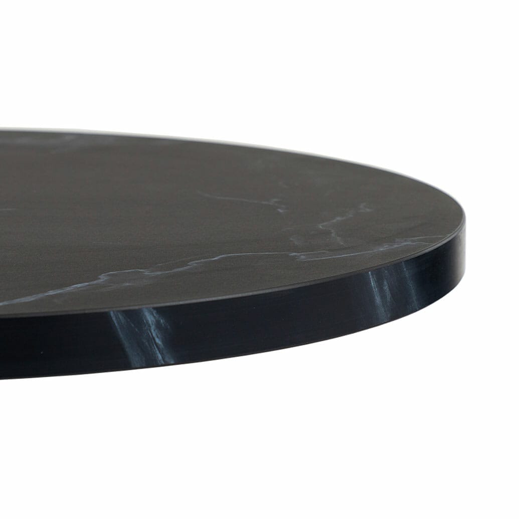 Ciro Melamine Marble Table Top Round Black Brayco NZ