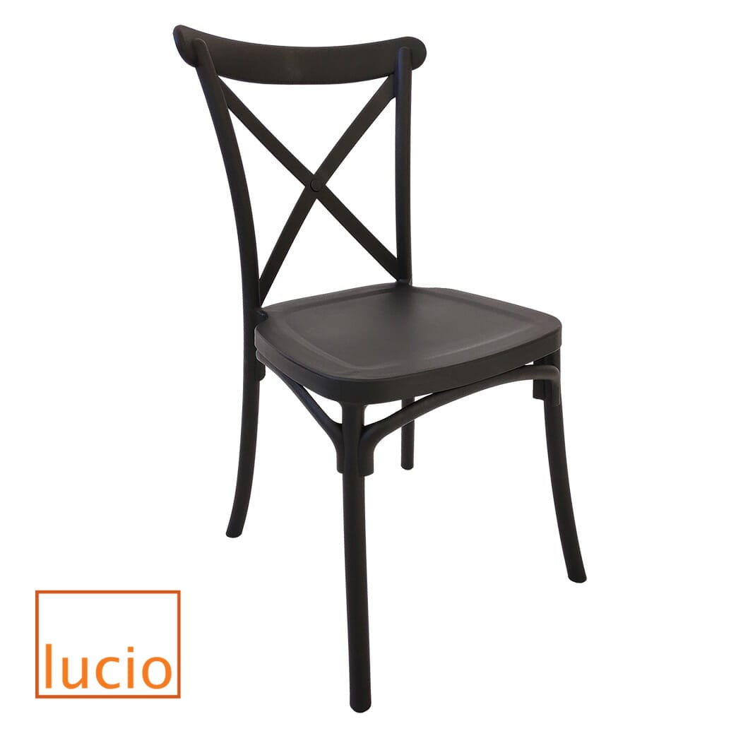 Provincial Polypropylene Crossback Chair – Black