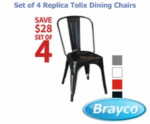 Best Set of 4 Replica Tolix Dining Chairs