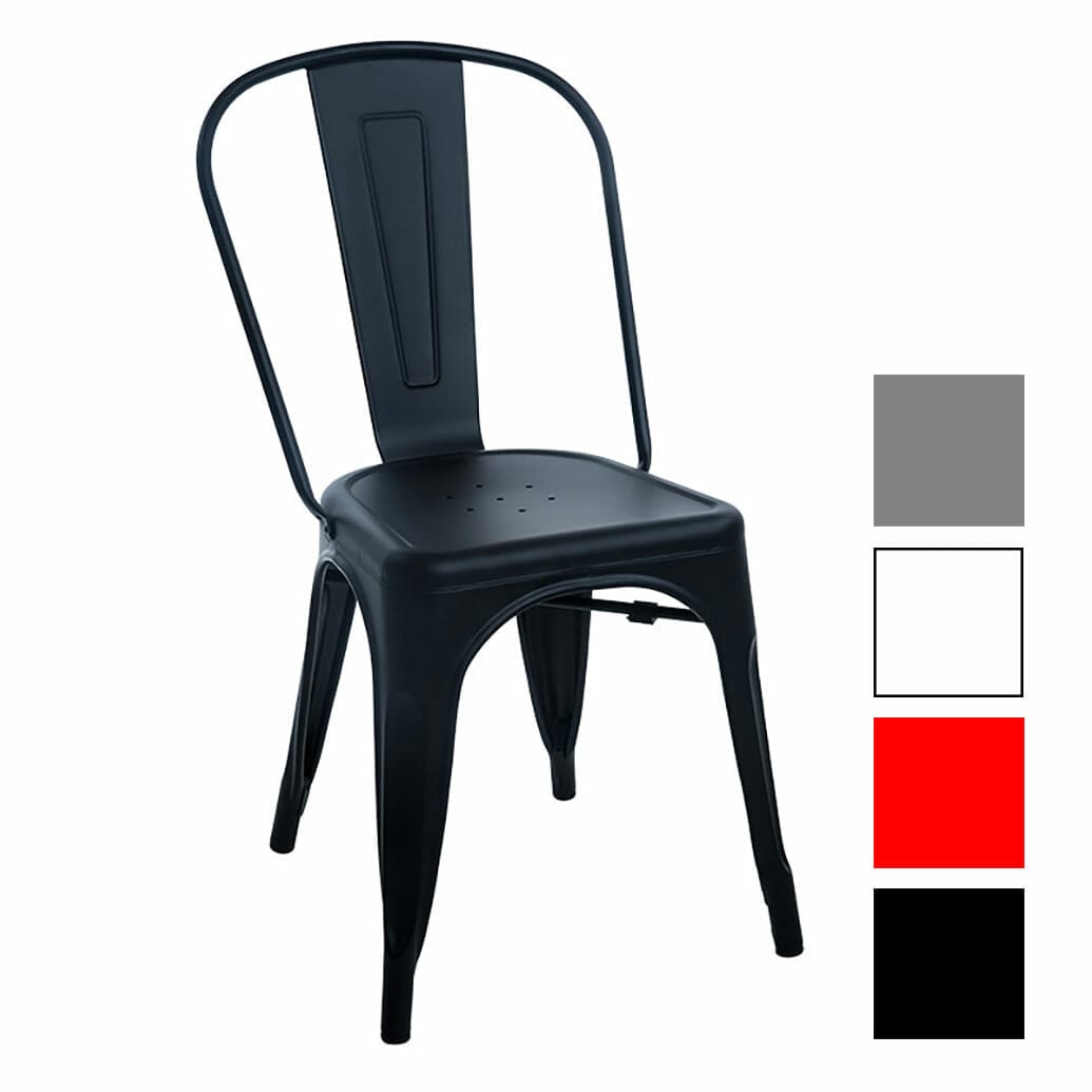 Replica Tolix Dining Chair – Matt Black, Black, White, Silver, Red