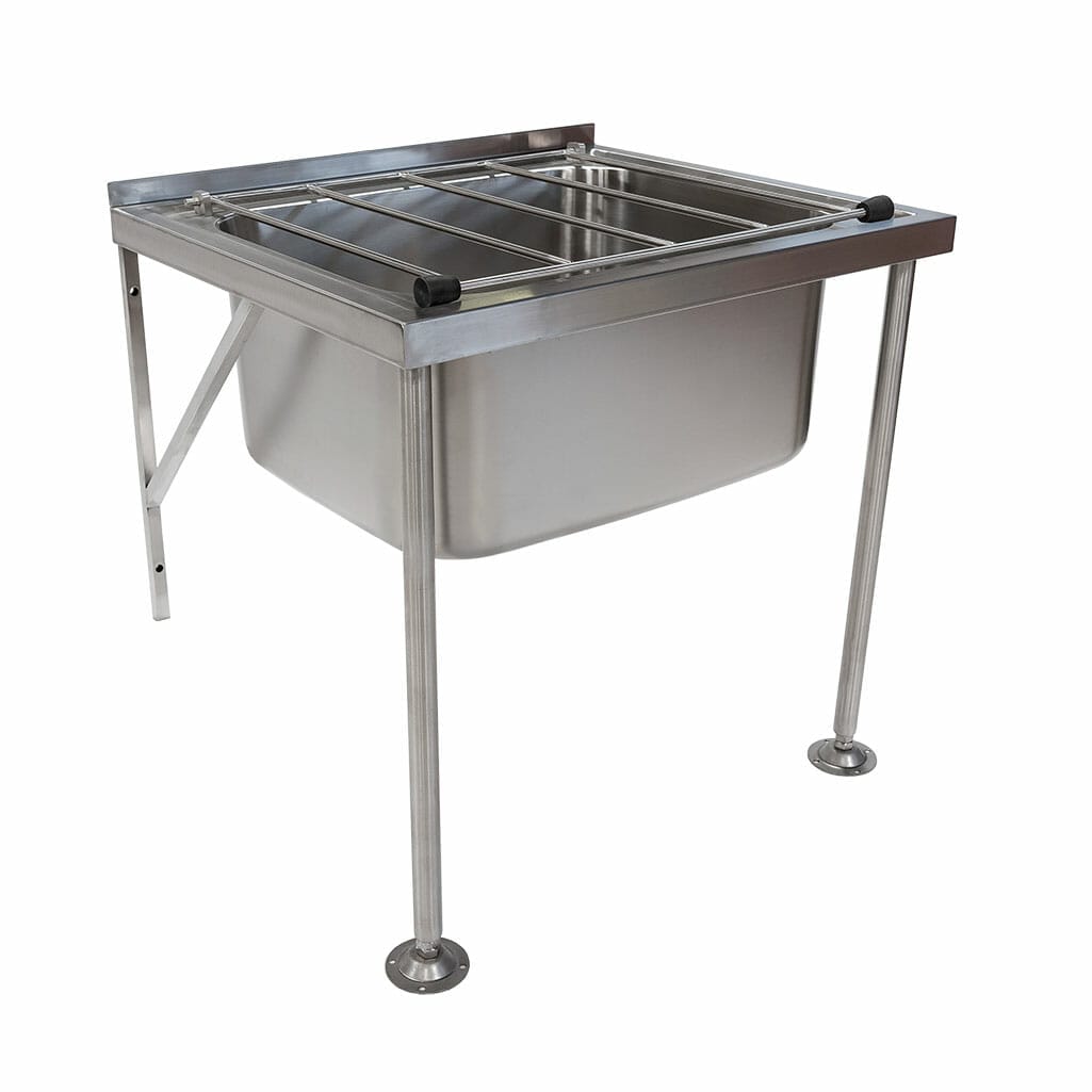 Stainless Steel Commercial Kitchen Wall Mounted Cleaner Sink with Screw Down Feet