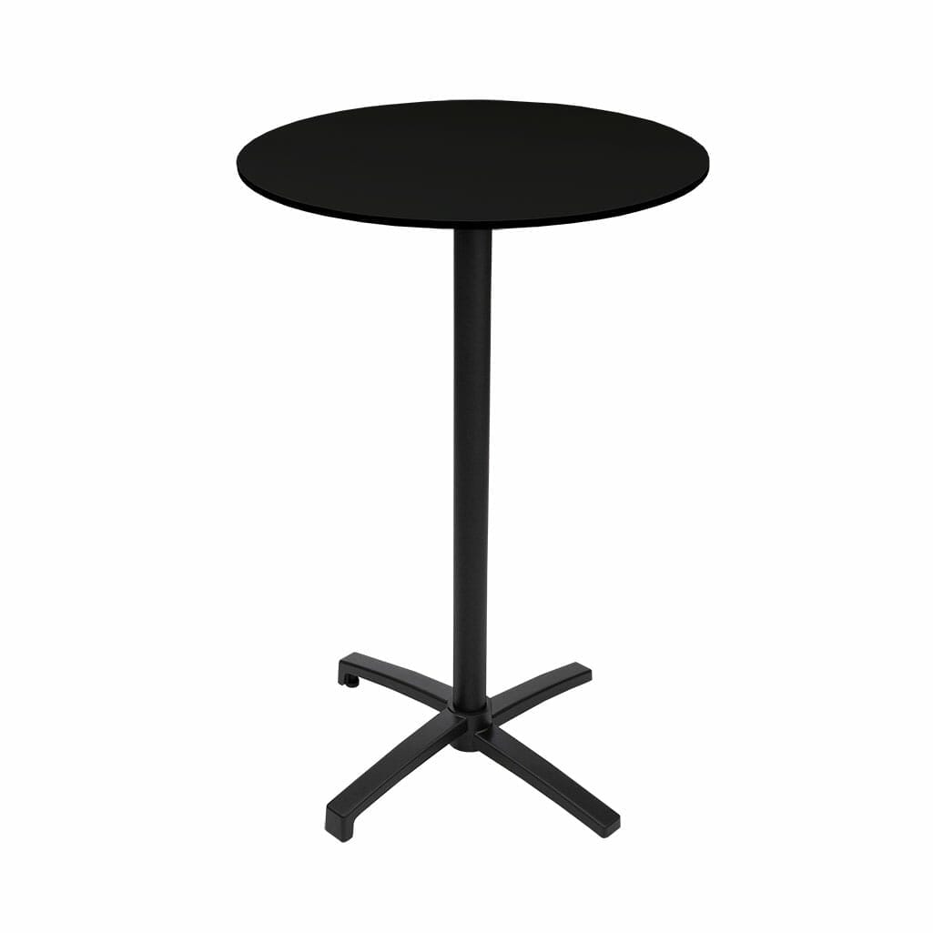 Diego Round Folding Bar Table – Black, 60cm