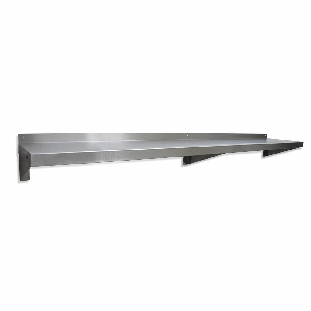 Stainless Steel Solid Wall Shelf, 2000 X 300mm deep